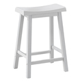 Monarch Specialties Bar Stool, Set Of 2, Counter Height, Saddle Seat, Kitchen, Wood, White, Contemporary, Modern I 1533